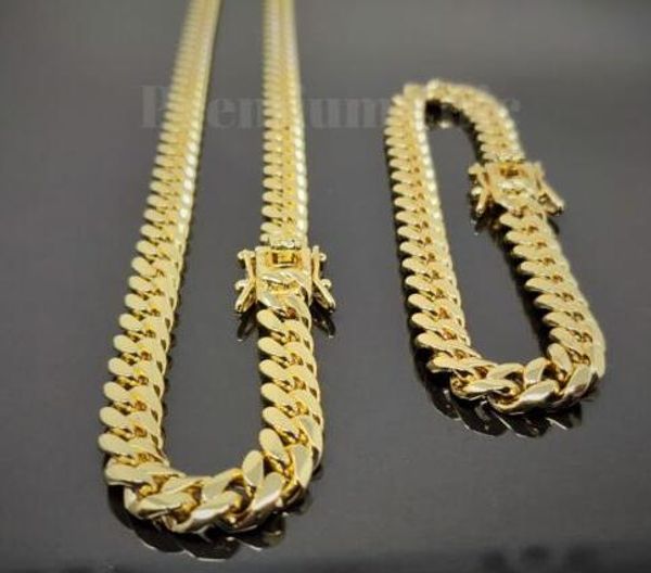 8mm mens miami cuban link bracelet & chain set 14k gold plated stainless steel, Silver
8mm mens miami cuban link bracelet & chain set 14k gold plated stainless steel, Silver