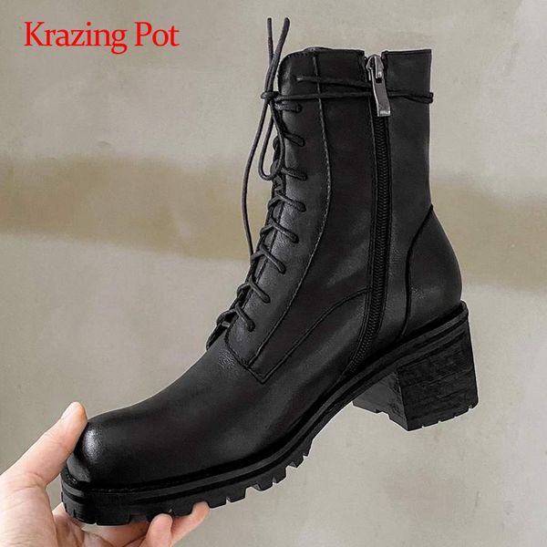 krazing горшок рабочих сапоги из натуральной кожи европейского дизайна квадратного носок толстого высокого каблука молния офис леди платье у, Black
krazing горшок рабочих сапоги из натуральной кожи европейского дизайна квадратного носок толстого высокого каблука молния офис леди платье у, Black