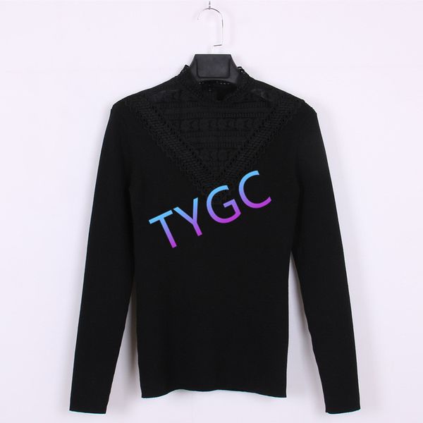 lace pullover sweater woolly woollen women's knitted panelled long sleeve crew-neck solid color apparel for spring autumn, White;black
lace pullover sweater woolly woollen women's knitted panelled long sleeve crew-neck solid color apparel for spring autumn, White;black