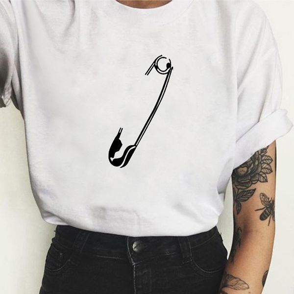 safety pin print female t shirt women fashion summer short sleeve casual o-neck t shirts plus size homme streetwear tee, White
safety pin print female t shirt women fashion summer short sleeve casual o-neck t shirts plus size homme streetwear tee, White