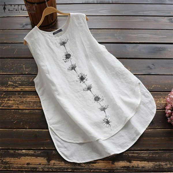 zanzea vintage tanks women summer sleeveless blouse floral printed shirt casual cotton linen blusas female loose vests robe, White
zanzea vintage tanks women summer sleeveless blouse floral printed shirt casual cotton linen blusas female loose vests robe, White