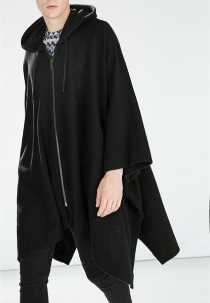 men's cape cloak hooded windbreaker male long paragraph bat coat walk show model's dress large size singer dancer outwear s-5xl, Tan;black
men's cape cloak hooded windbreaker male long paragraph bat coat walk show model's dress large size singer dancer outwear s-5xl, Tan;black