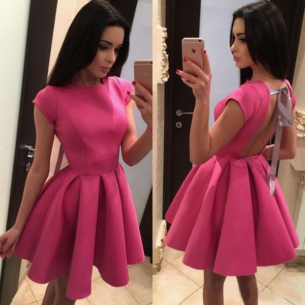 backless homecoming dress with bow knot cap sleeve scoop neck mini short prom cocktail party dress custom made, Blue;pink
backless homecoming dress with bow knot cap sleeve scoop neck mini short prom cocktail party dress custom made, Blue;pink