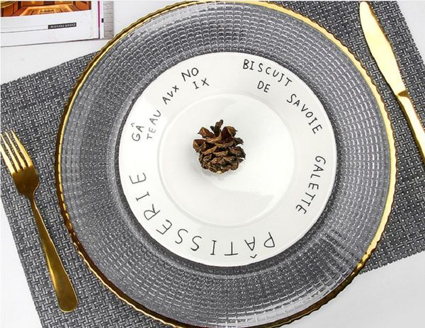 2020 gold plated glass plate dining plate cushion plate northern europe creative tableware diameter 32cm
2020 gold plated glass plate dining plate cushion plate northern europe creative tableware diameter 32cm
