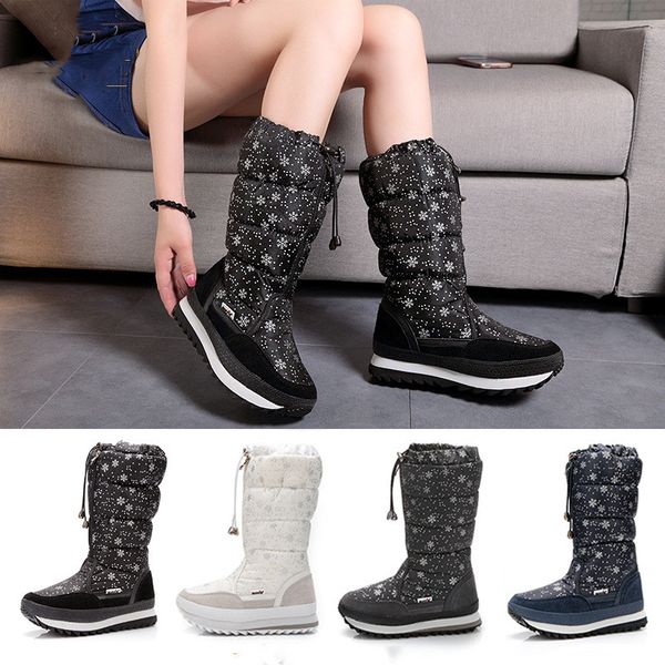 nylon women's winter boots waterproof snow boots knee high women shoes plush and wool ankle winter with thick fur, Black
nylon women's winter boots waterproof snow boots knee high women shoes plush and wool ankle winter with thick fur, Black