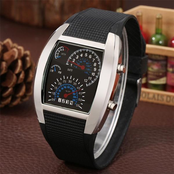 wristwatches blue lights digital display men watch electronic silicone band sport fashion men's wristwatch, Slivery;brown
wristwatches blue lights digital display men watch electronic silicone band sport fashion men's wristwatch, Slivery;brown