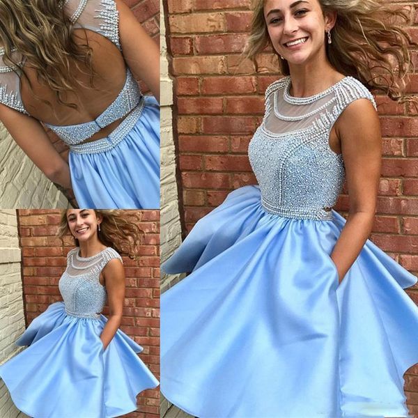 latest designs beaded cocktail dresses satin a-line homecoming graduation dress backless party gowns plus size, Blue;pink
latest designs beaded cocktail dresses satin a-line homecoming graduation dress backless party gowns plus size, Blue;pink