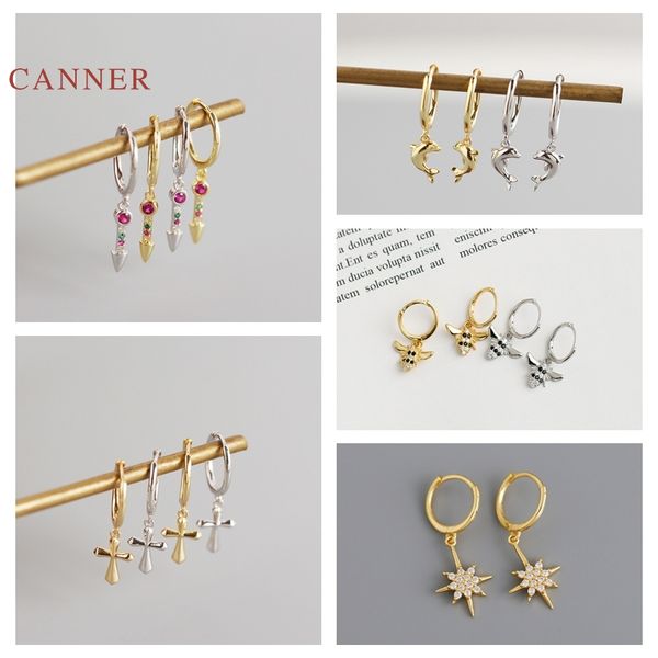 hoop & huggie canner real 925 sterling silver earrings for women cross dolphin bee flashing star round card hoops zircon jewelry, Golden;silver
hoop & huggie canner real 925 sterling silver earrings for women cross dolphin bee flashing star round card hoops zircon jewelry, Golden;silver