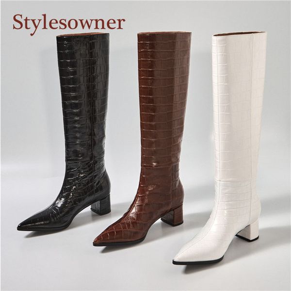 boots fashion stone pattern knee-high 2021 pointed-toe thick heel rider retro leather long for women autumn winter, Black
boots fashion stone pattern knee-high 2021 pointed-toe thick heel rider retro leather long for women autumn winter, Black