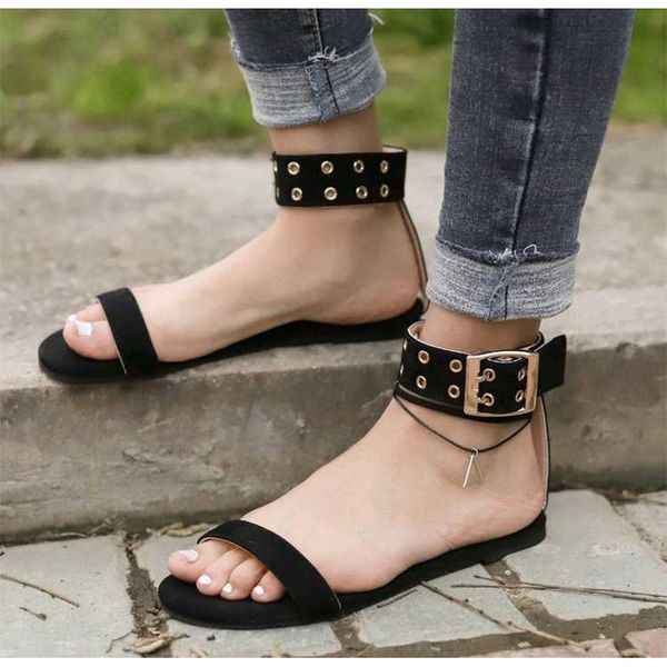 woman casual sandals female transparent beach flats ladies buckle metal shoes women's comfortable footwear plus size 2020 summer, Black
woman casual sandals female transparent beach flats ladies buckle metal shoes women's comfortable footwear plus size 2020 summer, Black