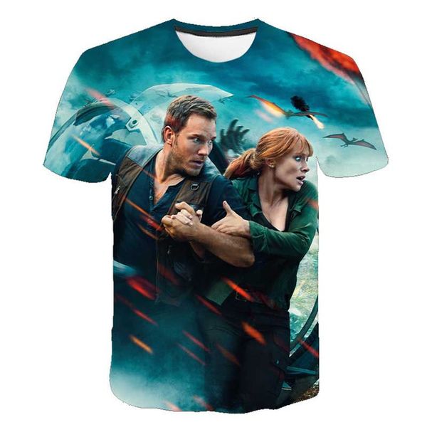 new jurassic park jurassic world boy girl cool 3d print shirts hippie anime hippie men clothing