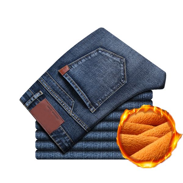 2020 men fashion winter jeans men black color slim fit stretch thick velvet pants warm jeans casual fleece trousers male, Blue
2020 men fashion winter jeans men black color slim fit stretch thick velvet pants warm jeans casual fleece trousers male, Blue