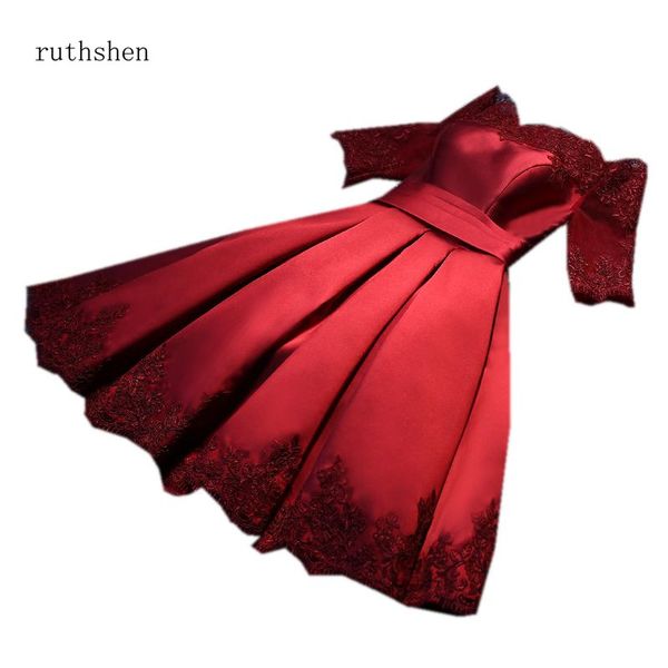 ruthshen reflective dres burgundy pink prom dresses knee length appliques party dress off the shoulder formal gown short sleeves, White;black
ruthshen reflective dres burgundy pink prom dresses knee length appliques party dress off the shoulder formal gown short sleeves, White;black
