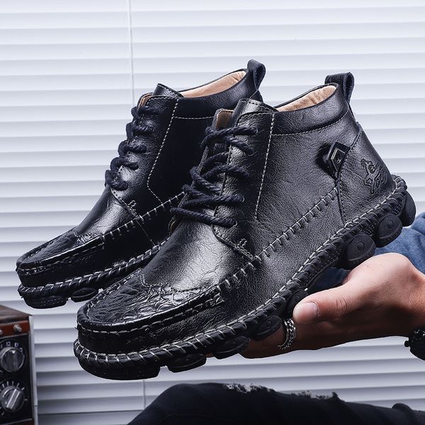 reetene genuine leather winter men boots waterproof autumn man work shoes combat ankle boots round toe casual shoes, Black
reetene genuine leather winter men boots waterproof autumn man work shoes combat ankle boots round toe casual shoes, Black
