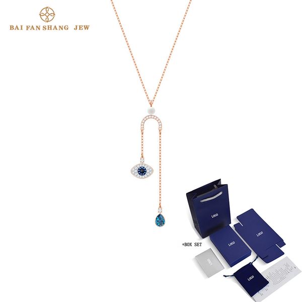 fashion swa new symbolic evil eye y-shaped necklace rose gold devil's eye luxury magnificent shape crystal women romantic gift, Silver
fashion swa new symbolic evil eye y-shaped necklace rose gold devil's eye luxury magnificent shape crystal women romantic gift, Silver