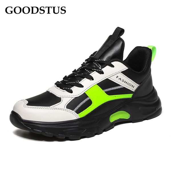 goodstus men pu sneaker breathable solid simple style thick sole bottom lace-up height increase male outdoor running sneaker, Black 
goodstus men pu sneaker breathable solid simple style thick sole bottom lace-up height increase male outdoor running sneaker, Black