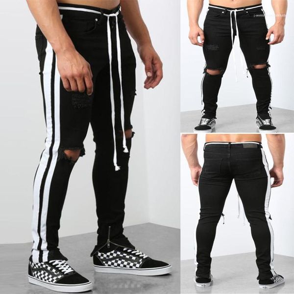 sashes zipper fly mid waist skinny jeans fashion casual mens apparel mens panelled ripped pencil jeans designer, Blue
sashes zipper fly mid waist skinny jeans fashion casual mens apparel mens panelled ripped pencil jeans designer, Blue