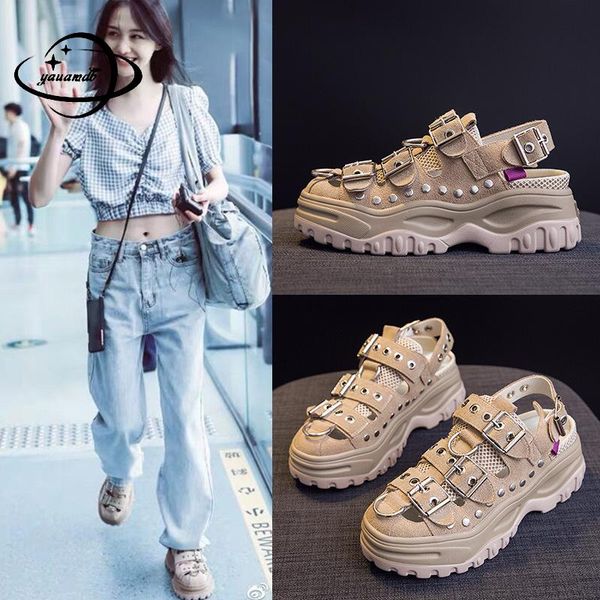 35-39 womens sandals summer female sandals split leather mesh increase 5cm heel platform metal casual ladies shoes h87, Black
35-39 womens sandals summer female sandals split leather mesh increase 5cm heel platform metal casual ladies shoes h87, Black