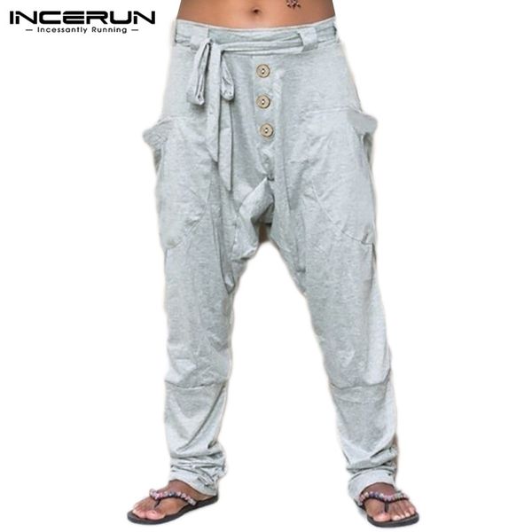 men solid color drop crotch pnats incerun fashion big baggy joggers trousers man loose breathable pantalon streetwear mens pants, Black
men solid color drop crotch pnats incerun fashion big baggy joggers trousers man loose breathable pantalon streetwear mens pants, Black