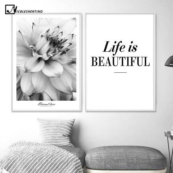 black white flower inspiration poster life quote canvas print minimalist wall art painting nordic decorative picture home decor
black white flower inspiration poster life quote canvas print minimalist wall art painting nordic decorative picture home decor