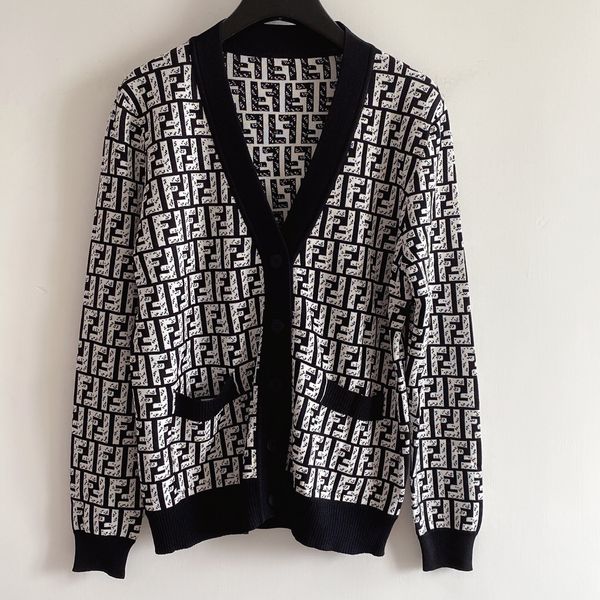 2020 designer luxury womens sweaters pulloverletter double f letter same paragraph jacquard v-neck knitted cardigan women's sweater, White;black
2020 designer luxury womens sweaters pulloverletter double f letter same paragraph jacquard v-neck knitted cardigan women's sweater, White;black