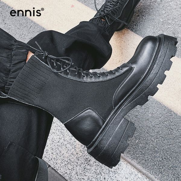 ennis martins women's shoes lace up genuine leather heeled ankle boots thick bottom boots black strtech knitted booties a0250
ennis martins women's shoes lace up genuine leather heeled ankle boots thick bottom boots black strtech knitted booties a0250