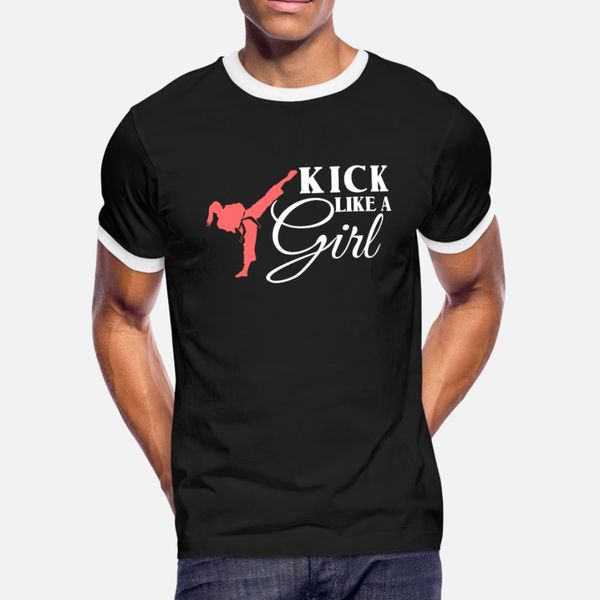 kick like a girl t shirt men personalized cotton s-xxxl letters anti-wrinkle building summer style slim shirt