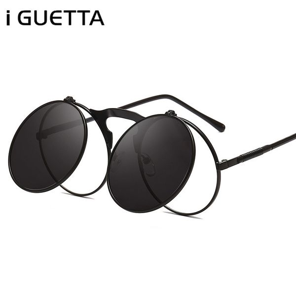 i guetta mens sunglasses steampunk women sun glasses 2020 black round frame flip design men sunglass uv400 iyja470, White;black
i guetta mens sunglasses steampunk women sun glasses 2020 black round frame flip design men sunglass uv400 iyja470, White;black