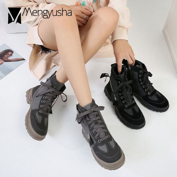 leather canvas patchwork platform ankle boots women lace up thickken plush winter wedges botas mujer oxford snow booties c103, Black
leather canvas patchwork platform ankle boots women lace up thickken plush winter wedges botas mujer oxford snow booties c103, Black