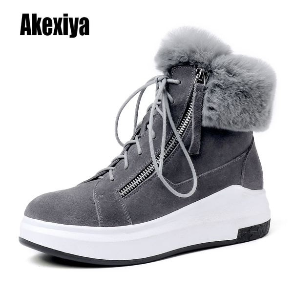 2020 women snow boots cow suede natural fur winter cross strap warm ankle boots for women wedge k938, Black
2020 women snow boots cow suede natural fur winter cross strap warm ankle boots for women wedge k938, Black