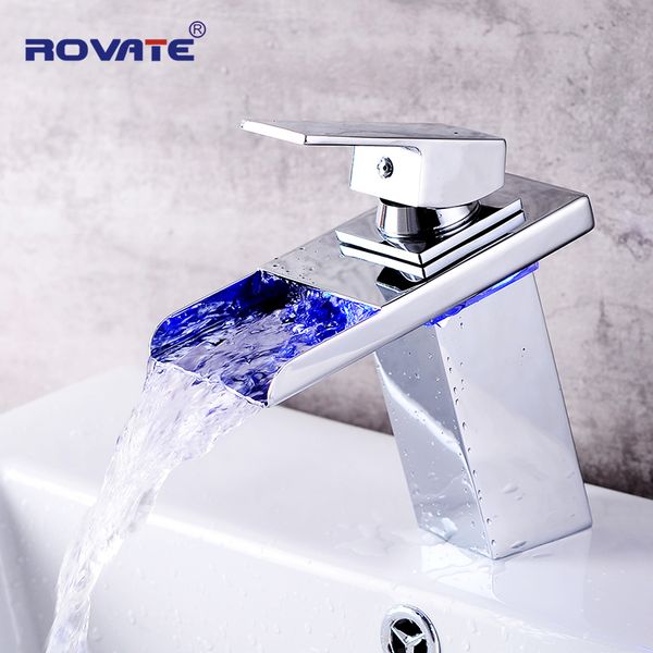 rovate led basin faucet watefall sink taps colors change with temperature bathroom mixer brass
rovate led basin faucet watefall sink taps colors change with temperature bathroom mixer brass