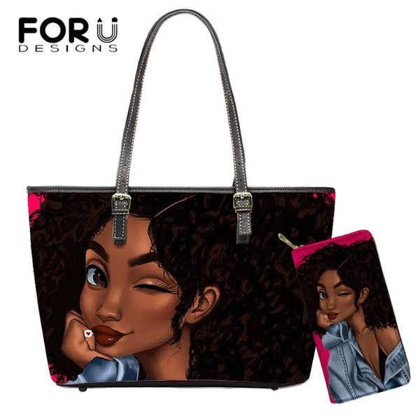 forudesigns african cartoon girls printing tote bags for women luxury ladies shoulder handbags female handle bag with wallet
forudesigns african cartoon girls printing tote bags for women luxury ladies shoulder handbags female handle bag with wallet