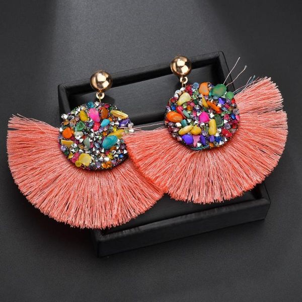 new rhinestone natural stone earrings women tassel bohemian statement luxury long crystal earring geometric fringe big ethnic, Silver
new rhinestone natural stone earrings women tassel bohemian statement luxury long crystal earring geometric fringe big ethnic, Silver