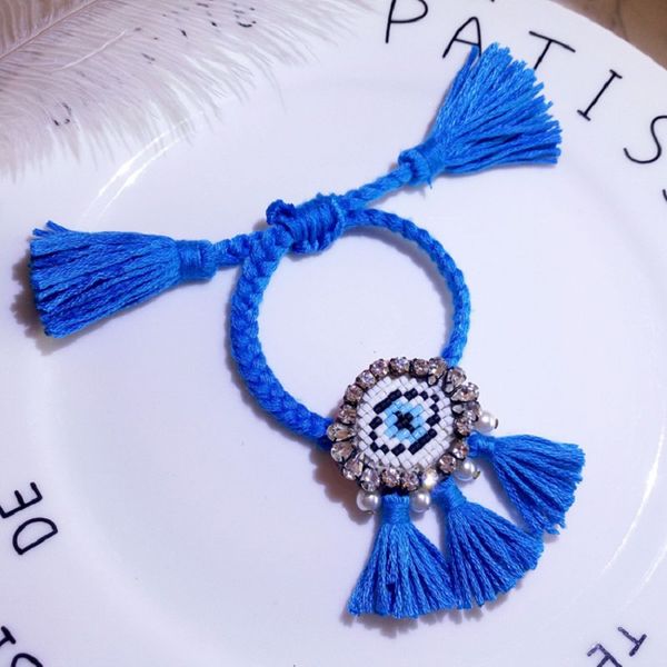 boho handmade blue tassel charm bracelets adjustable cloth pattern eyes friendship bracelet bangles for women sisters party gift, Black
boho handmade blue tassel charm bracelets adjustable cloth pattern eyes friendship bracelet bangles for women sisters party gift, Black