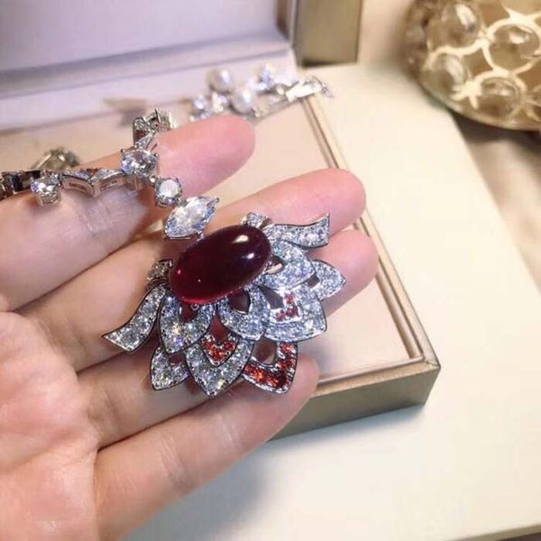 evening necklace luxury atmosphere flower pearl red-agate evening wear clavicle chain necklace, Silver
evening necklace luxury atmosphere flower pearl red-agate evening wear clavicle chain necklace, Silver