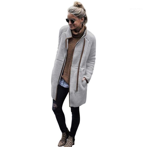 winter pocket zipper fly patchwork long coats women fashion high street outwears womens plush stand collar windbreaks woman, Tan;black
winter pocket zipper fly patchwork long coats women fashion high street outwears womens plush stand collar windbreaks woman, Tan;black