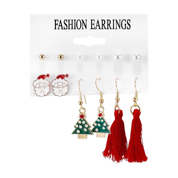 trend charm 6 pairs card bell sock wreath santa claus pearl tassel drop 2020 xmas stud earrings for women, Silver
trend charm 6 pairs card bell sock wreath santa claus pearl tassel drop 2020 xmas stud earrings for women, Silver