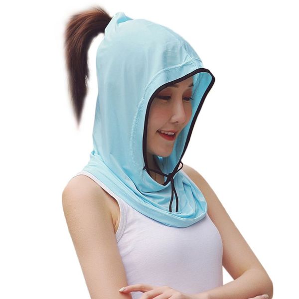 women summer uv protection silk balaclava hooded collar detachable elastic cap sunscreen scarf dustproof drawstring beam hat, Blue;gray
women summer uv protection silk balaclava hooded collar detachable elastic cap sunscreen scarf dustproof drawstring beam hat, Blue;gray