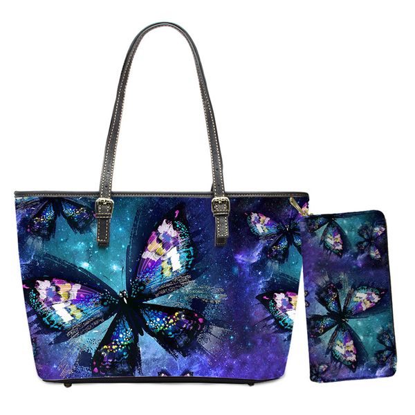 women pu handbags galaxy butterflies 3d print 2pcs/set shoulder bags for female travel handle bag bolsa
women pu handbags galaxy butterflies 3d print 2pcs/set shoulder bags for female travel handle bag bolsa
