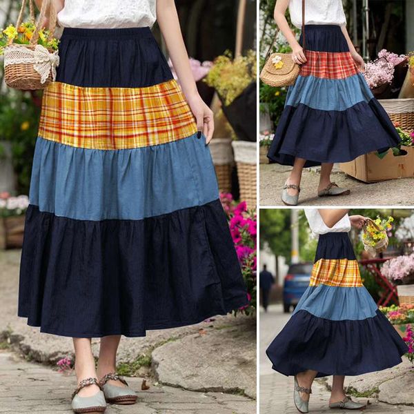 skirts vintage summer casual ruffles midi skirt patchwork faldas saia zanzea women pockets elastic waist loose robe femme plus size 5xl, Black
skirts vintage summer casual ruffles midi skirt patchwork faldas saia zanzea women pockets elastic waist loose robe femme plus size 5xl, Black