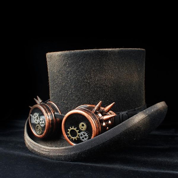 steampunk hat fashion fedora hat for men women winter hats black wool cap, Blue;gray
steampunk hat fashion fedora hat for men women winter hats black wool cap, Blue;gray