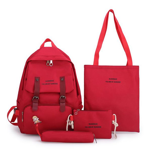 4 piece set women backpack canvas school bag for teenage girls large capacity rucksack anti theft college bags mochilas female
4 piece set women backpack canvas school bag for teenage girls large capacity rucksack anti theft college bags mochilas female