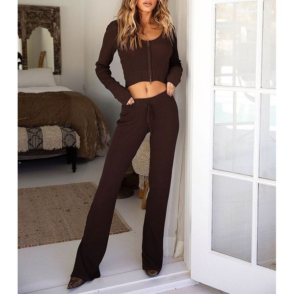 imcute women two pieces set autumn casual knitted long sleeve zipper front t-shirt crop + high waist long flare split pants, Gray
imcute women two pieces set autumn casual knitted long sleeve zipper front t-shirt crop + high waist long flare split pants, Gray