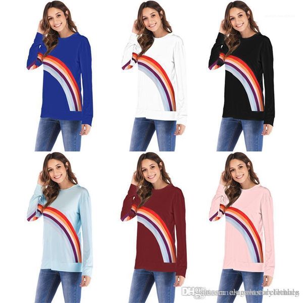 rainbow printed casual o-neck tshirts long sleeved tees clothing women autumn bottoming, White
rainbow printed casual o-neck tshirts long sleeved tees clothing women autumn bottoming, White