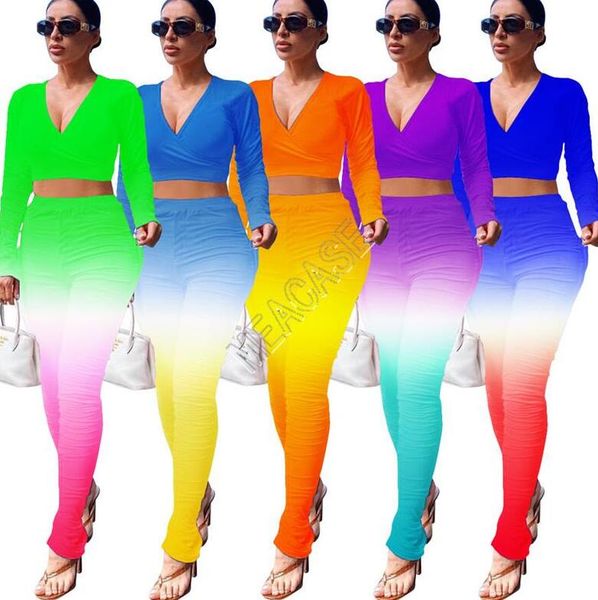 designers clothes gradient women tracksuit casual hoodies leggings pleated trousers v-neck long sleeve crop pants 2piece outfits d81701, White
designers clothes gradient women tracksuit casual hoodies leggings pleated trousers v-neck long sleeve crop pants 2piece outfits d81701, White