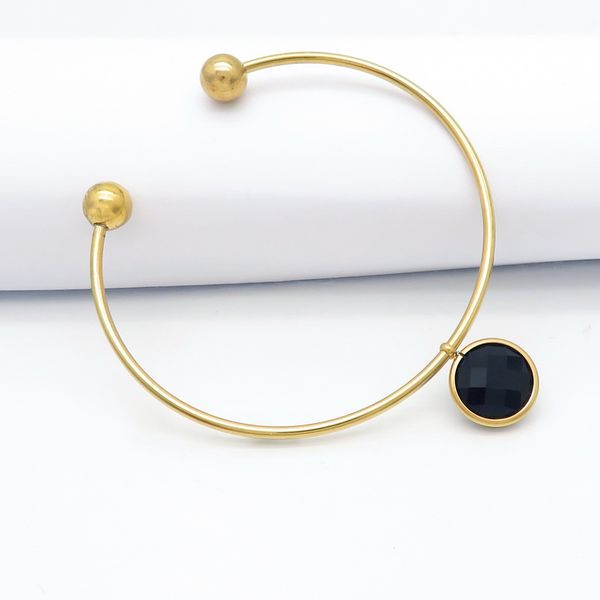 15 colors stainless steel gold plating open for women colorful stone & crystal bracelet female, Black
15 colors stainless steel gold plating open for women colorful stone & crystal bracelet female, Black