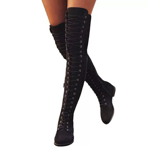 lace up over knee boots women roman style boots women flats shoes woman long winter thigh high knight boots warm suede fashion simple, Black
lace up over knee boots women roman style boots women flats shoes woman long winter thigh high knight boots warm suede fashion simple, Black