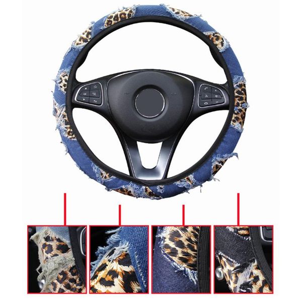 universal 1 pc 38cm leopard print car steering wheel cover non-slip denim blue durable car styling replacement accessories
universal 1 pc 38cm leopard print car steering wheel cover non-slip denim blue durable car styling replacement accessories