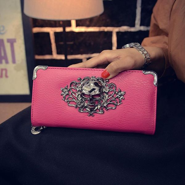female skull wallet carteira caveira leathe long porte feuille femme wallets skull flower design lady women wallet 2019 purses, Red;black
female skull wallet carteira caveira leathe long porte feuille femme wallets skull flower design lady women wallet 2019 purses, Red;black