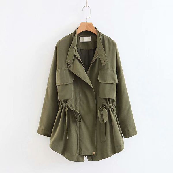 women's jacket autumn new fashion casual wild thin windbreaker jacket female temperament commuter retro, Tan;black
women's jacket autumn new fashion casual wild thin windbreaker jacket female temperament commuter retro, Tan;black